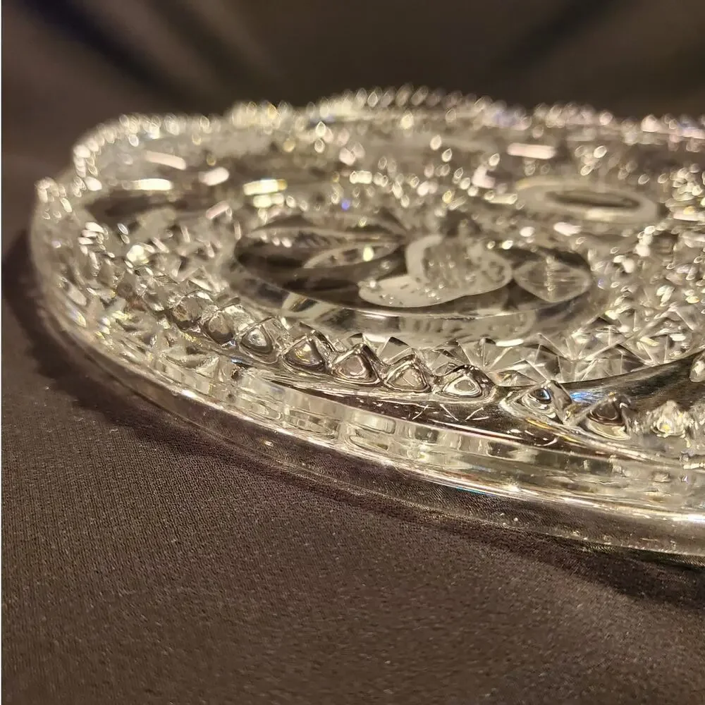 Vintage Hofbaur The Byrdes Clear 12' Cake Plate